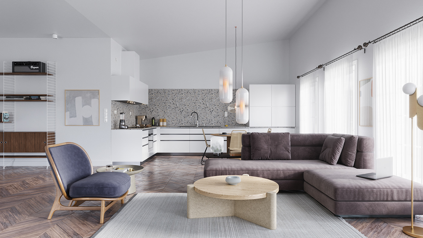 corona eclectic Interior livingroom Minimalism Minotti nordic terrazo