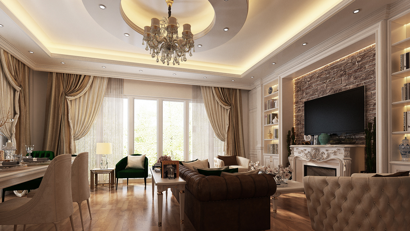 interior design  visualization salon Classic modern luxury vray 3d max Klimt Gustav Klimt
