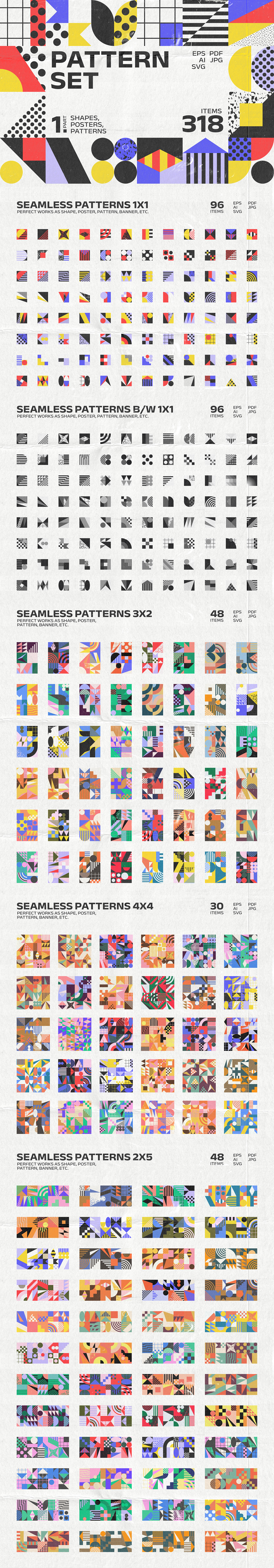 geometric seamless pattern pattern background vector halftone minimalist minimal shapes design elements