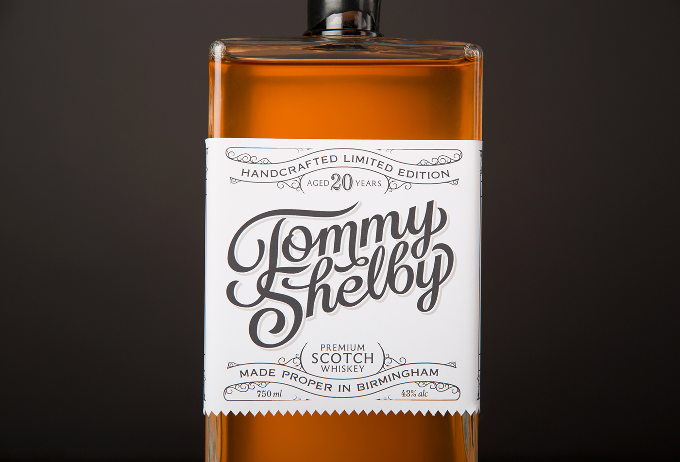 tommy shelby Peaky Blinders Whiskey package design  bottle design label design adaa_2015 adaa_school arizona_state_university adaa_country united_states adaa_packaging