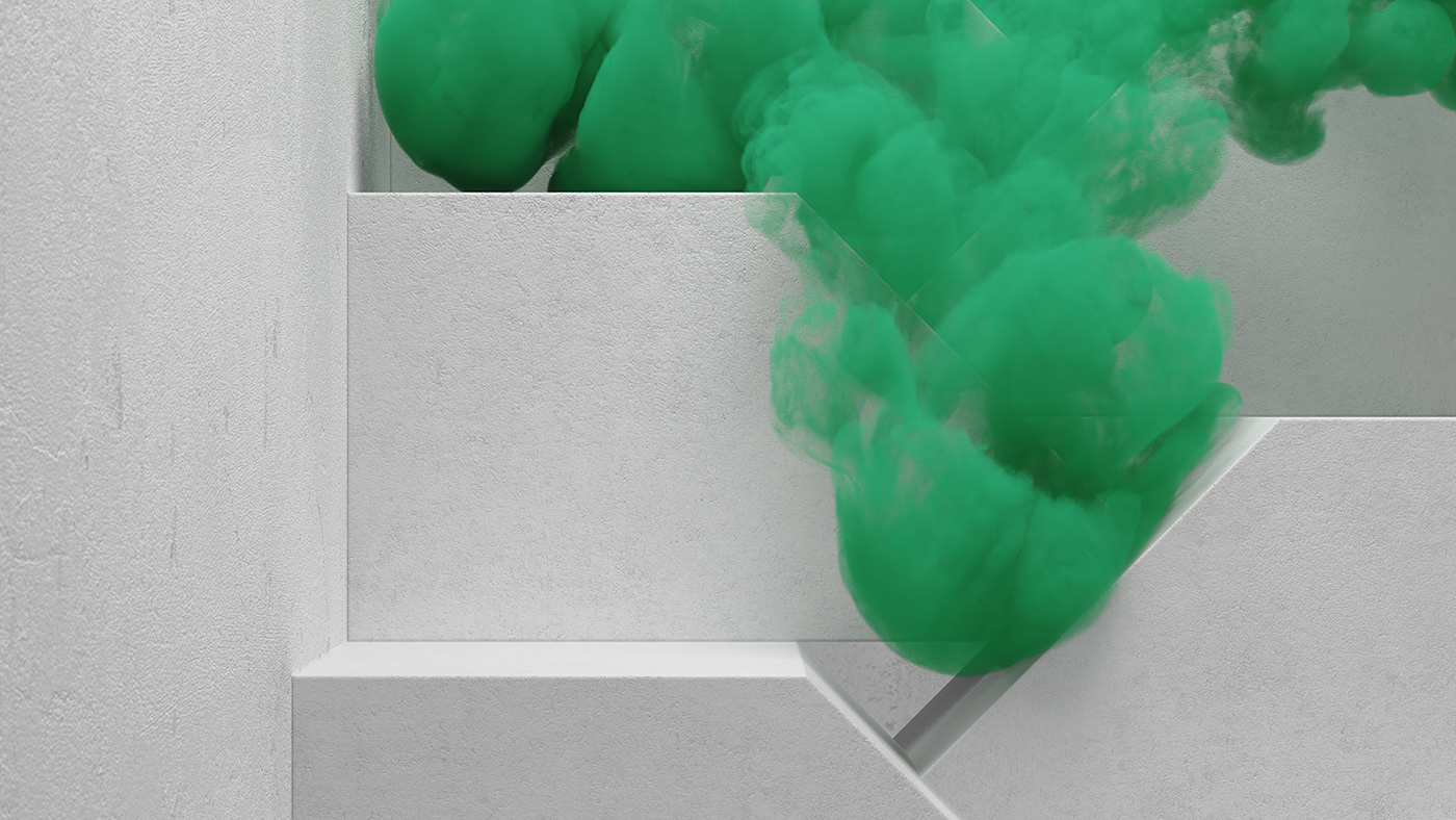 minimal design Brutalism architecture smoke Liquid grains Soft Body motion graphics  CGI