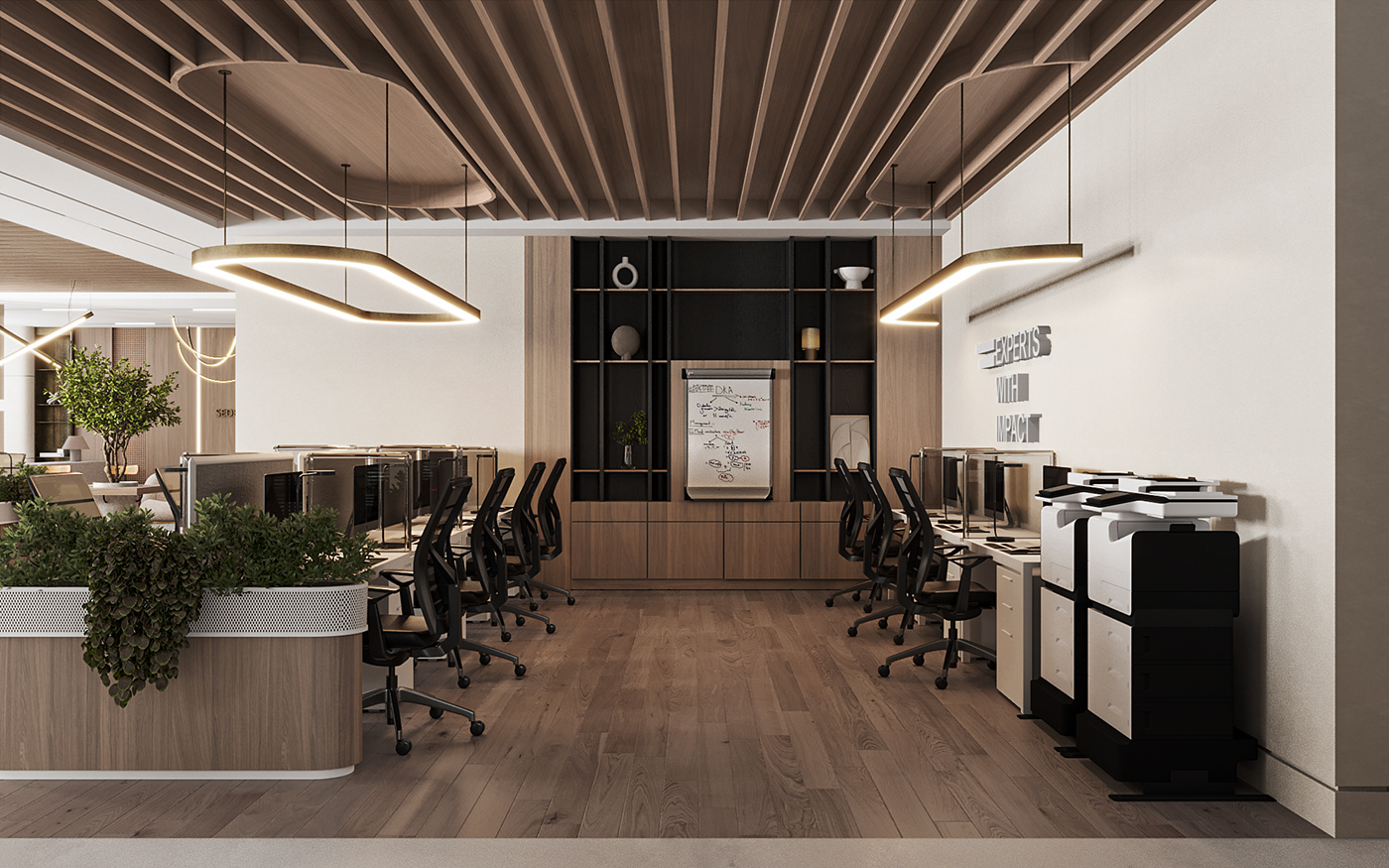 Office Design workstation interior design  archviz visualization workspace architecture modern CGI