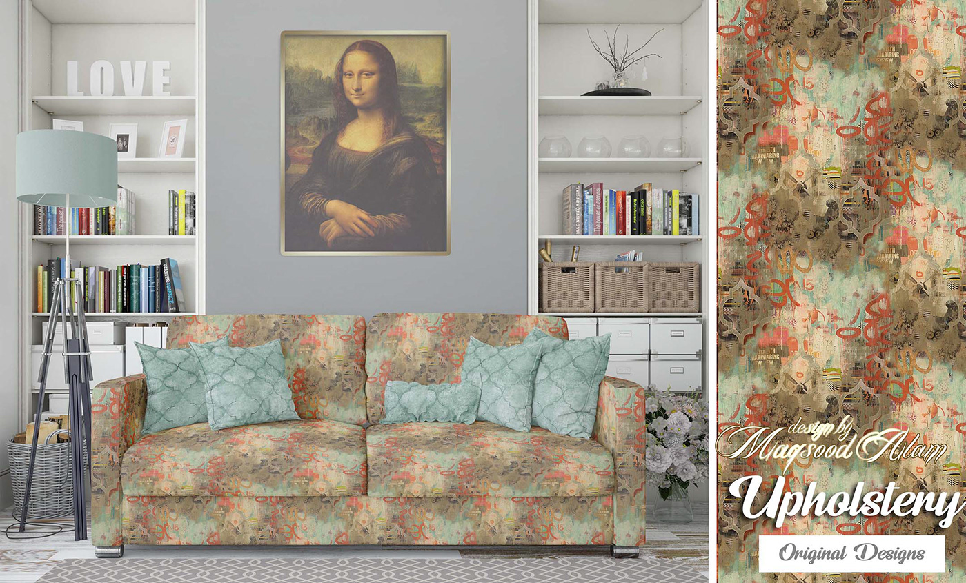 cushion design Digital Art  digital prinitng furniture Interior pattern Pillow Design surface design textile upholstry