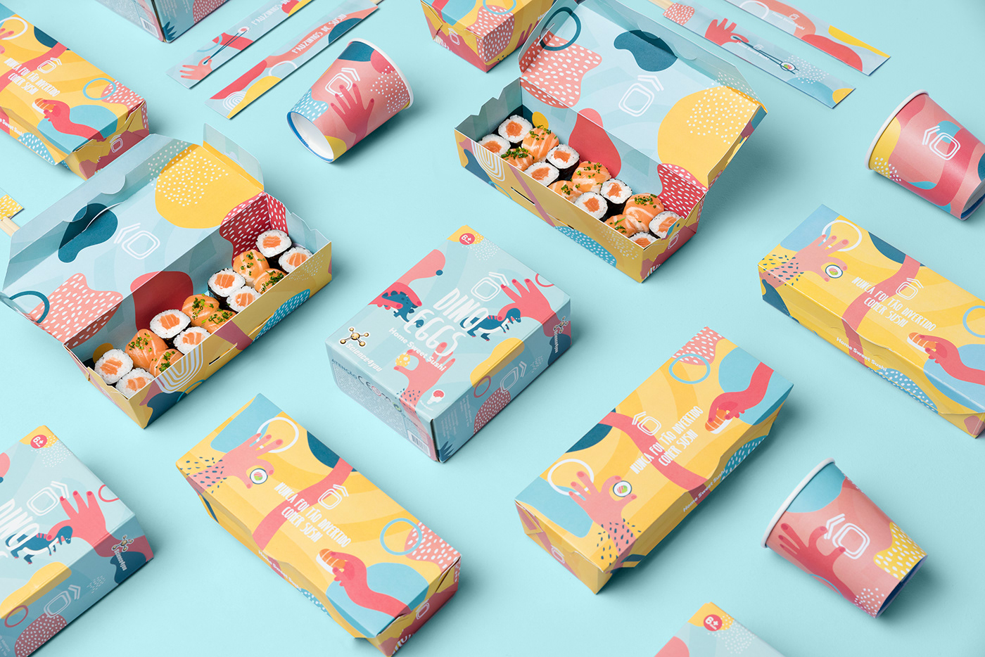 Packaging Sushi kids ILLUSTRATION  pastel Fun design