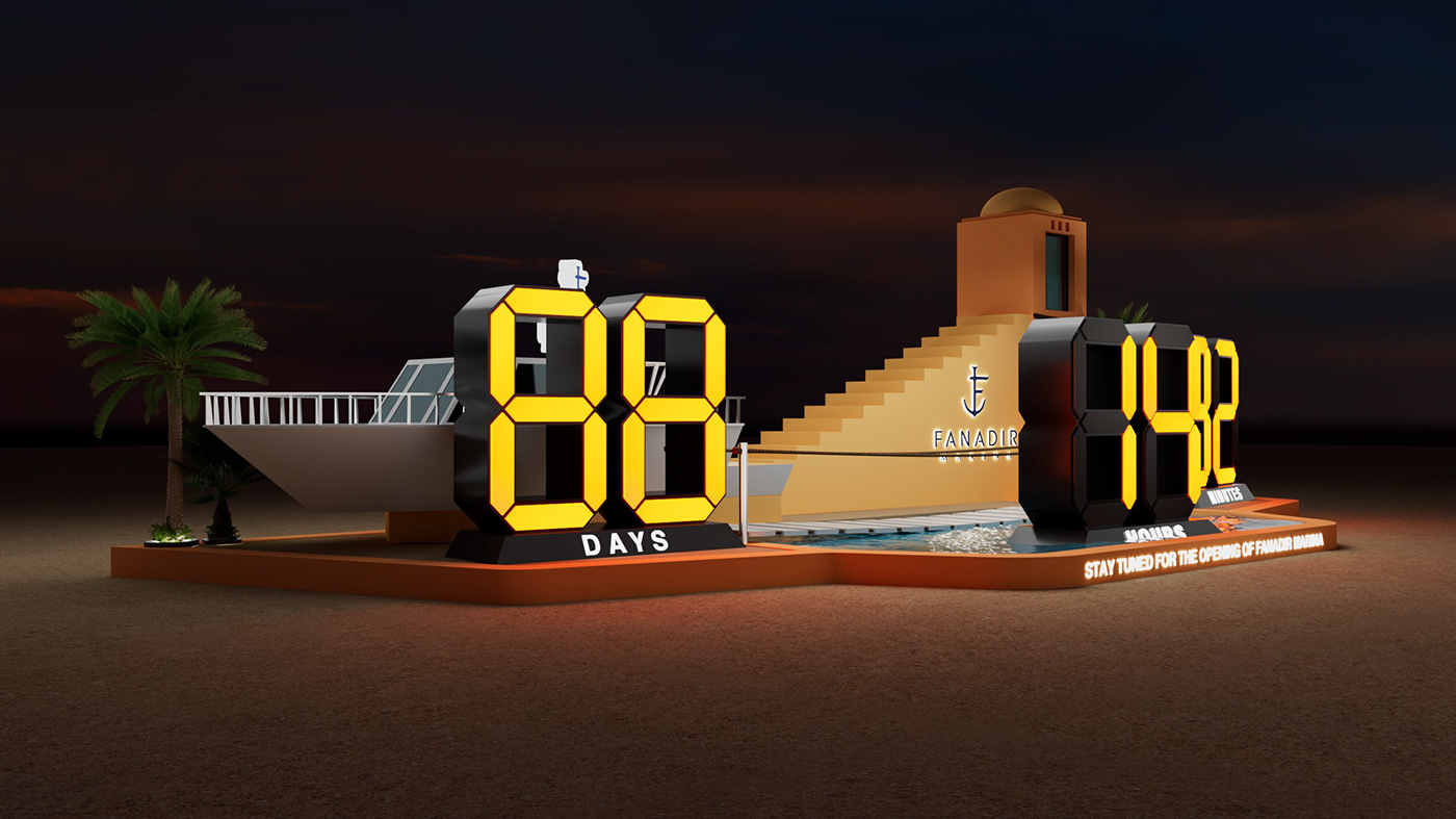 3D marina countdown lanmark