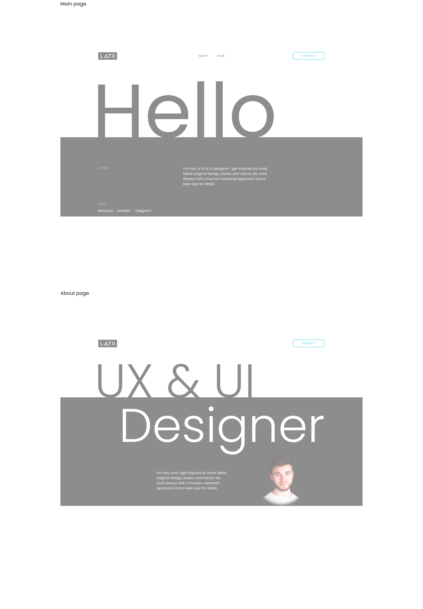 design designer folio identity interaction Interface portfolio UI ux Website