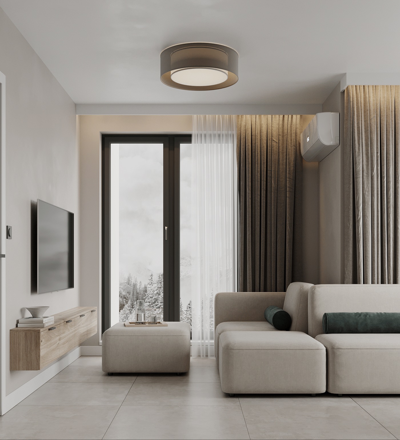 Modern Design interiordesign kitchen living room visualization green design home design Interior smallapartment
