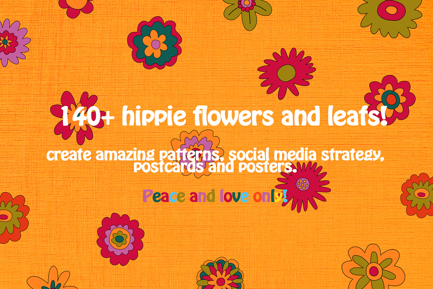 60s 70s 80s Flowers groovy hippie nostalgia psychedelic Retro vector