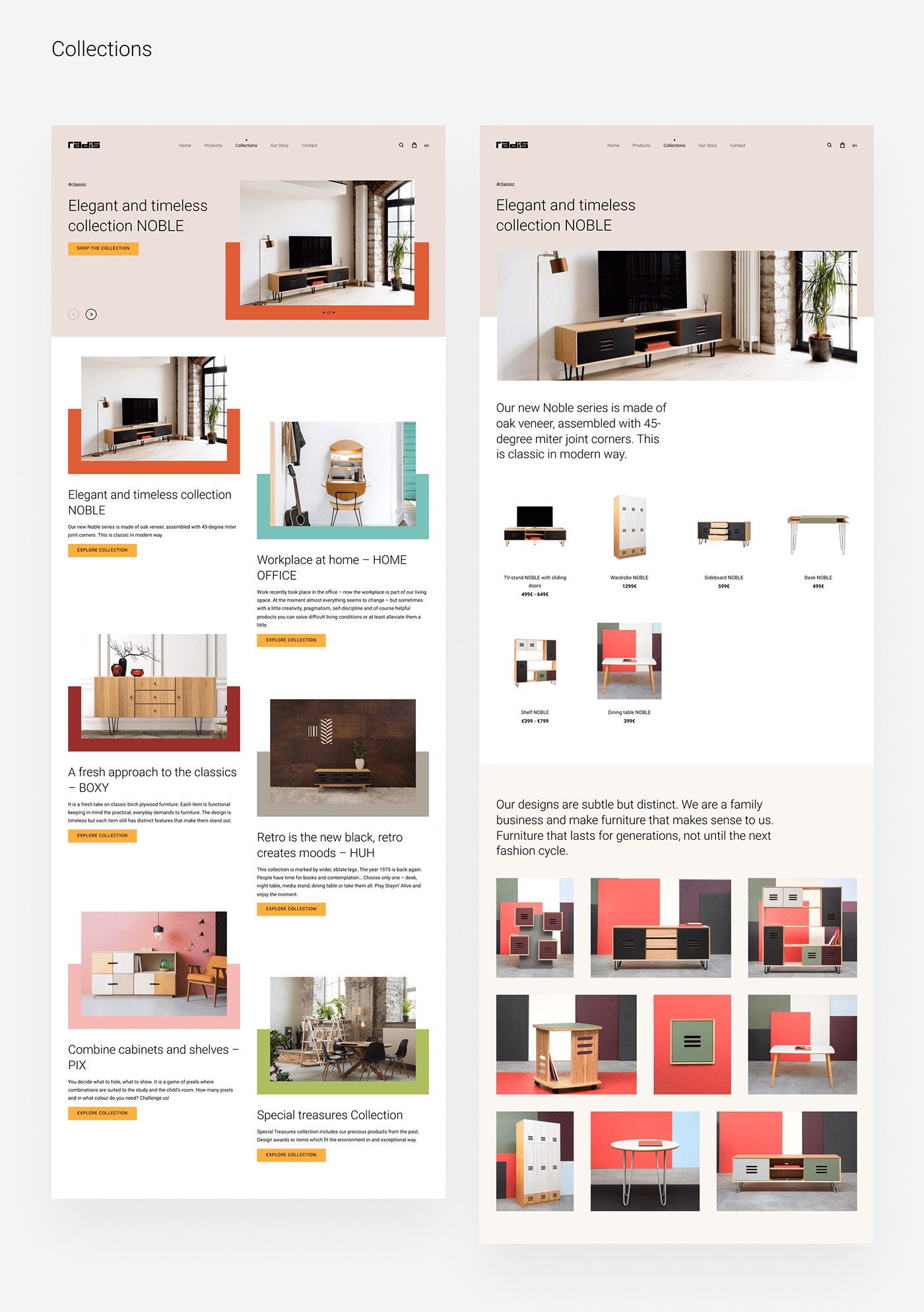 art direction  Ecommerce furniture modern store UX UI DESign Web Design  web shop