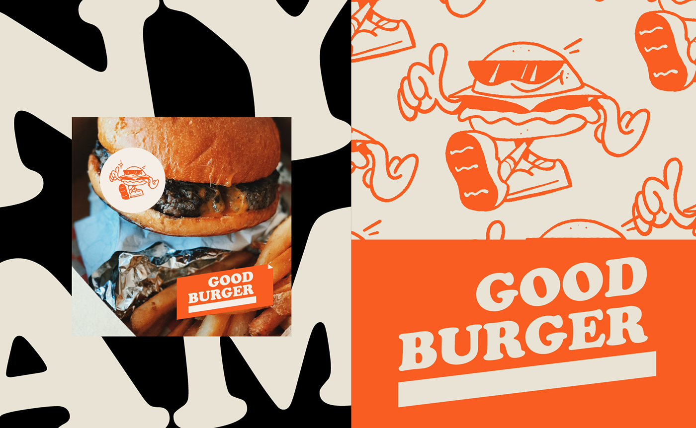 brand identity burger fastfood graphic design  ILLUSTRATION 