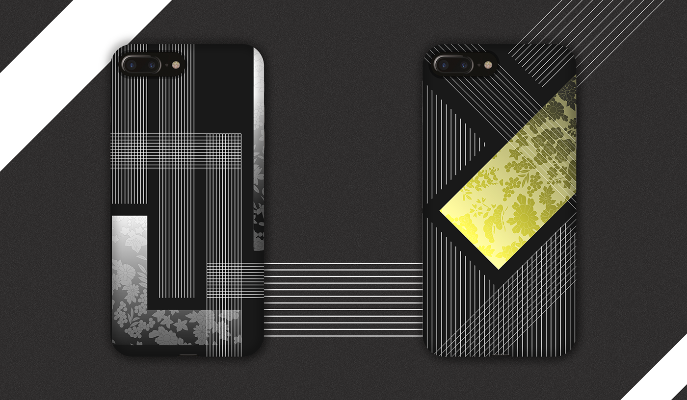 japan pattern minimal line-art abstract contemporary iphone kimono asian mobile
