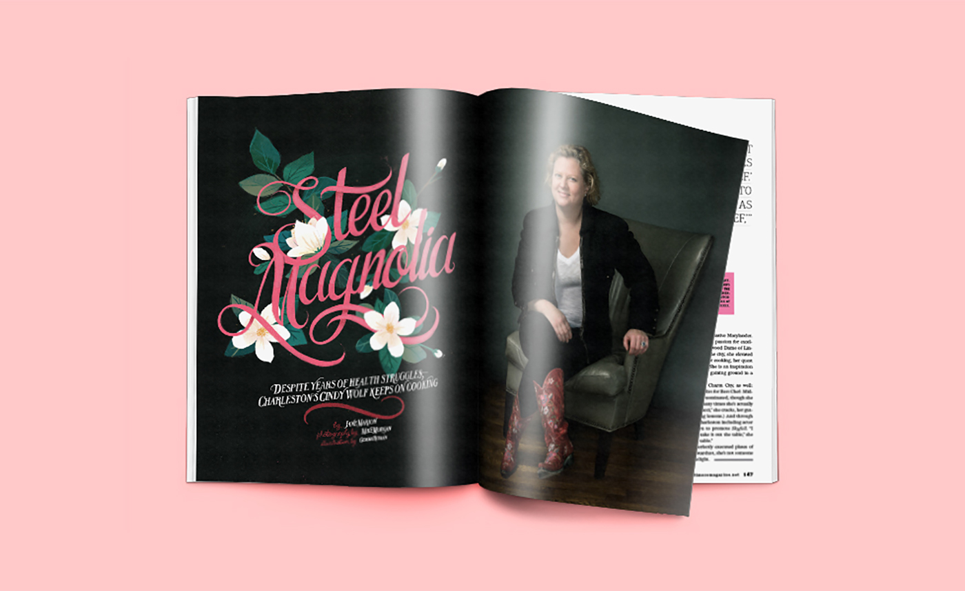 lettering HAND LETTERING digital lettering steel magnolia magnolias baltimore magazine chef cindy wolf magazine floral Flowers