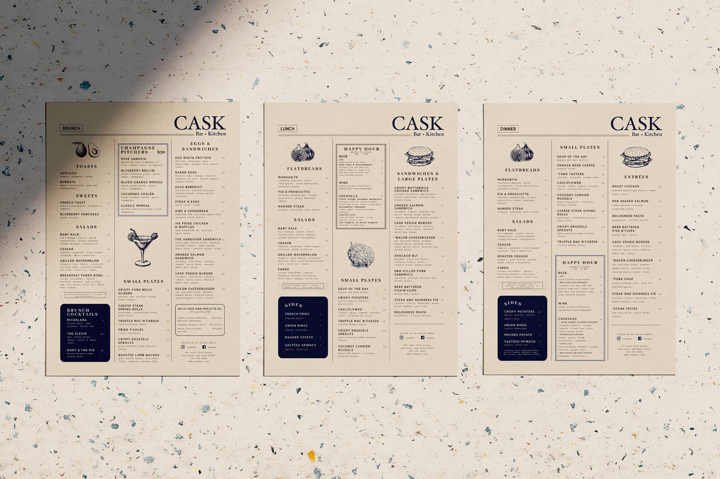 bar restaurant New York brand branding  menu Carte design Food 