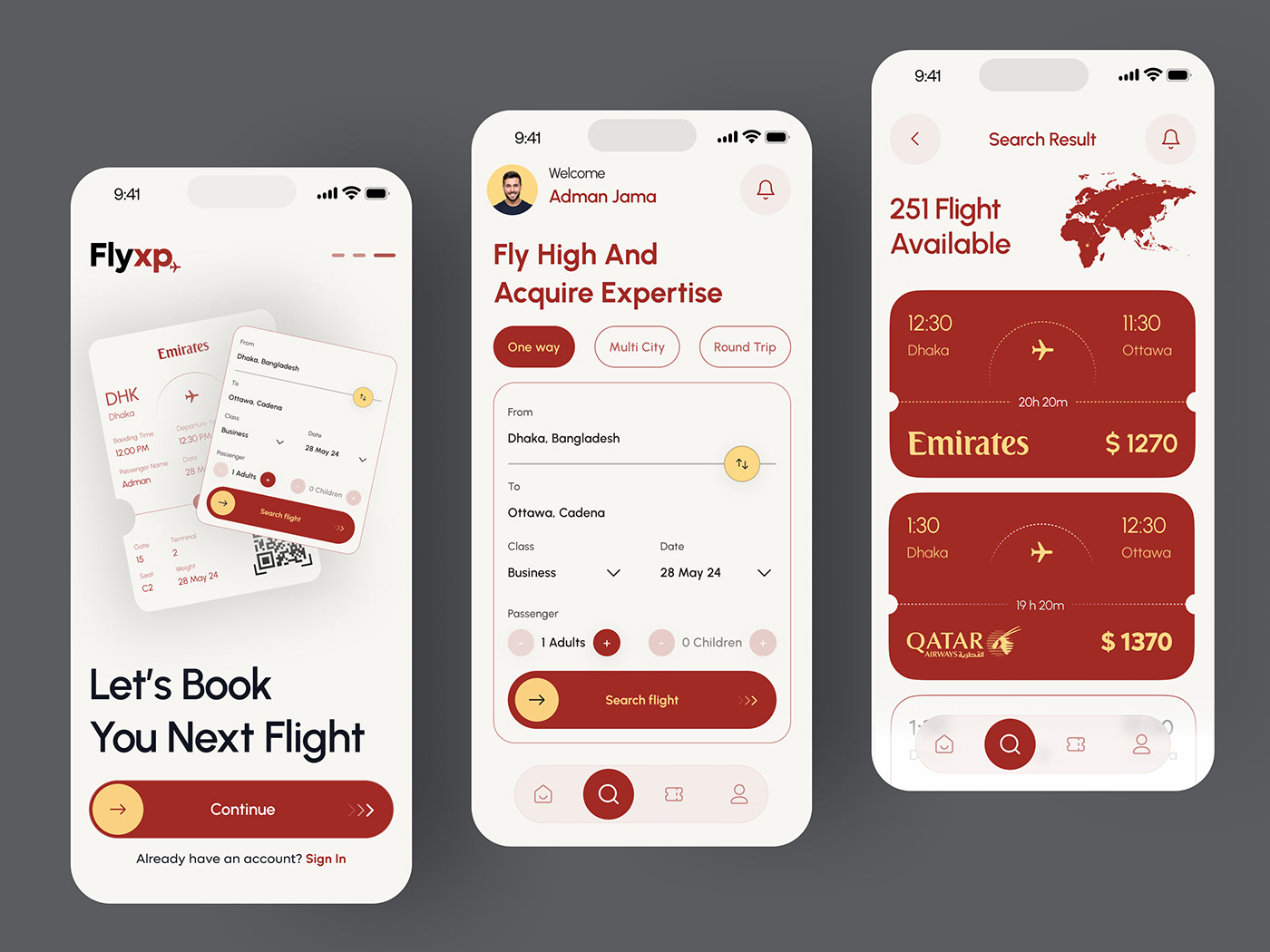 I'd like to share a recent concept I created for a flight booking app.