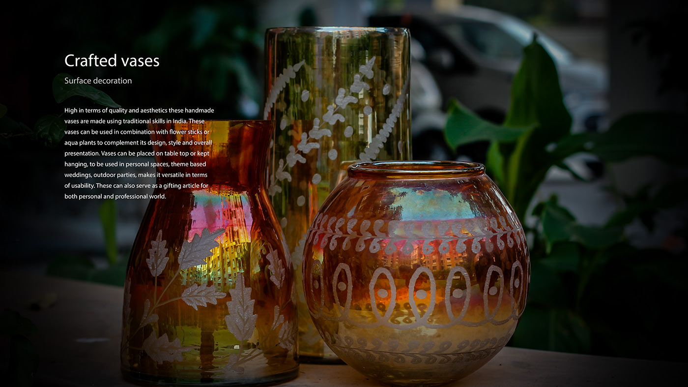 surface decoration glass products glass craft hand made made in india