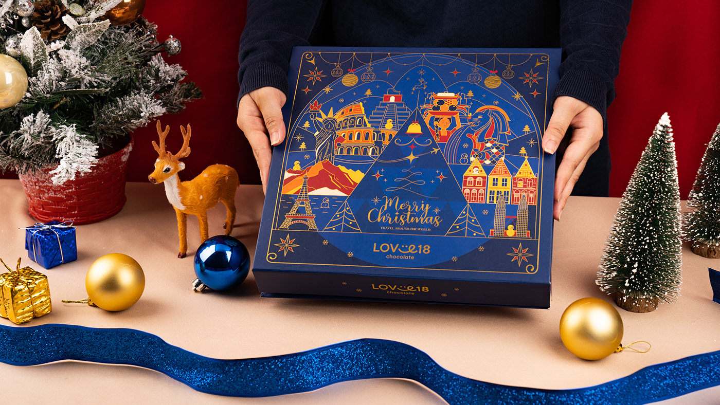 Christmas packaging design giftbox chocolate packaging ILLUSTRATION  vector art packaging illustration 包裝設計 插畫設計 插畫包裝