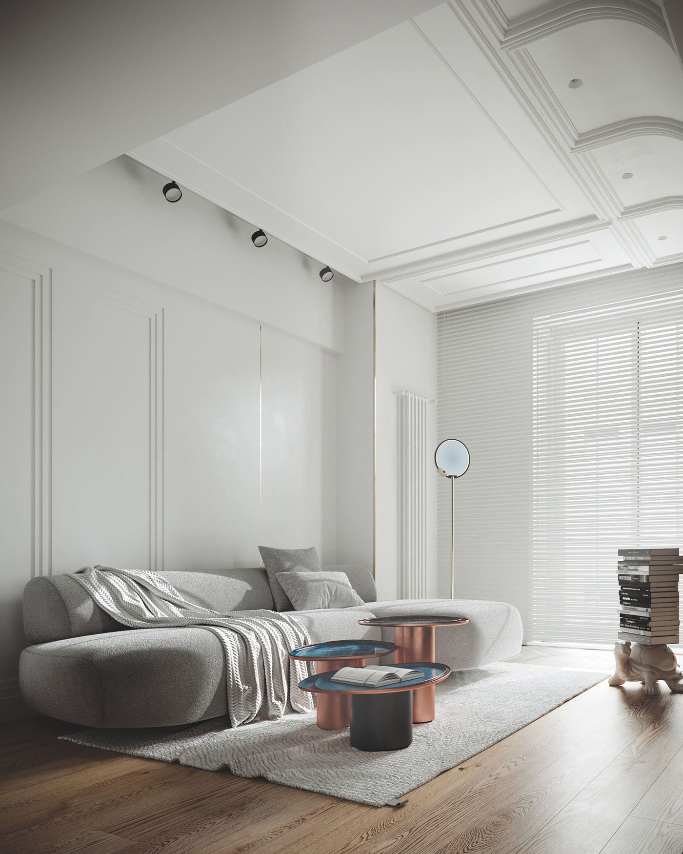 3D apartment corona design Interior Render Sun