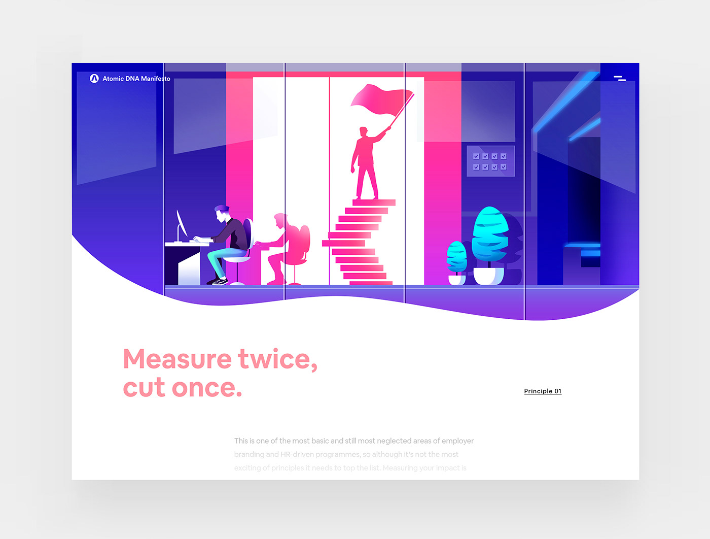 design inspiration creative Web futuristic Layout gradient flat characters business