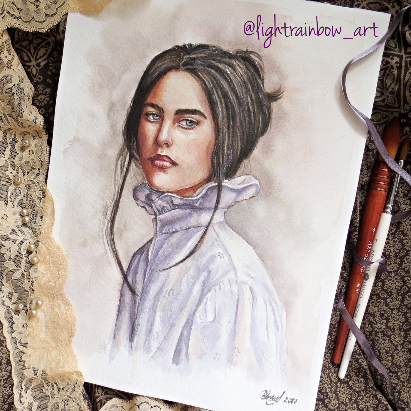 art watercolor Drawing  portrait woman ILLUSTRATION  girl aquarelle