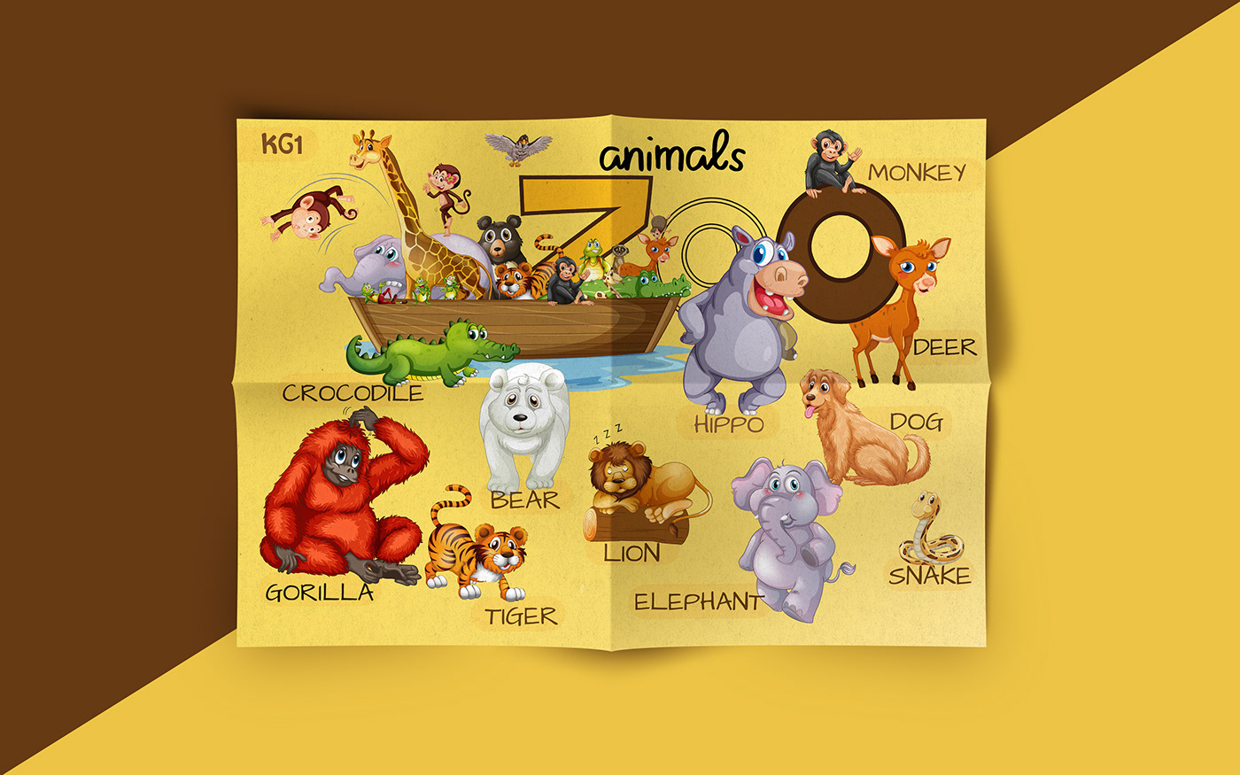 educational kids school animals rainbow poster primary ILLUSTRATION  color vector