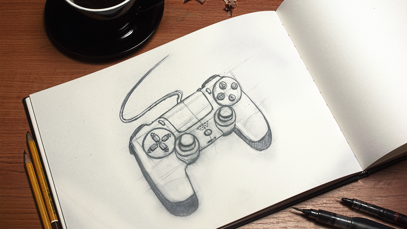 Adobe Portfolio playstation controller ILLUSTRATION  sketch ad