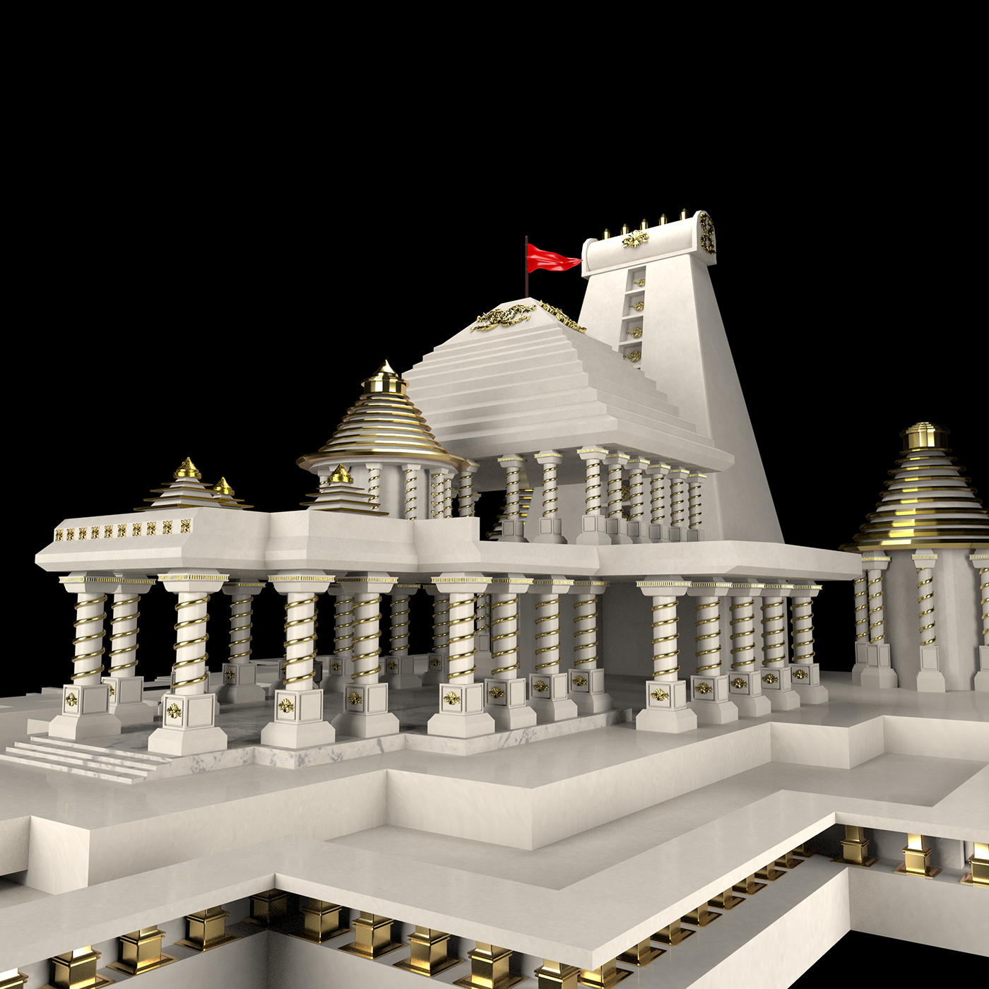 3dmodeling Maya 3D substancepainter rendering arnold hindutemple
