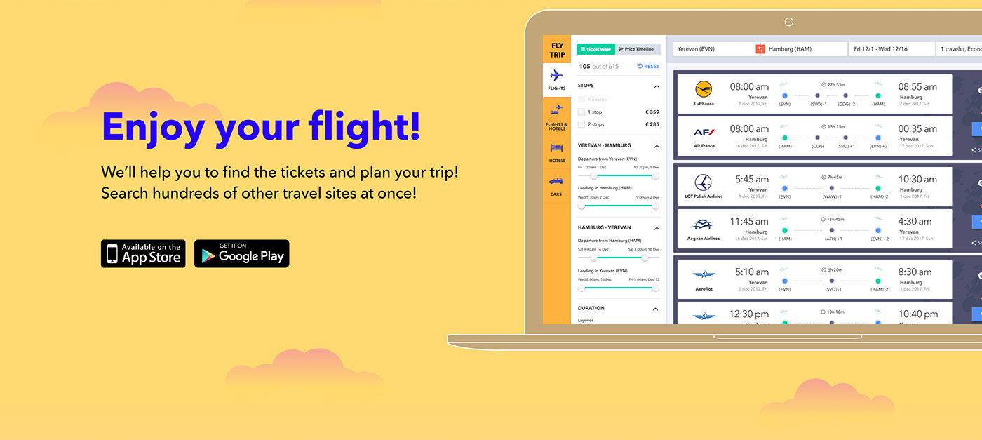 tickets airplane Travel metasearch UI ux airplanes Trop user interface user experience