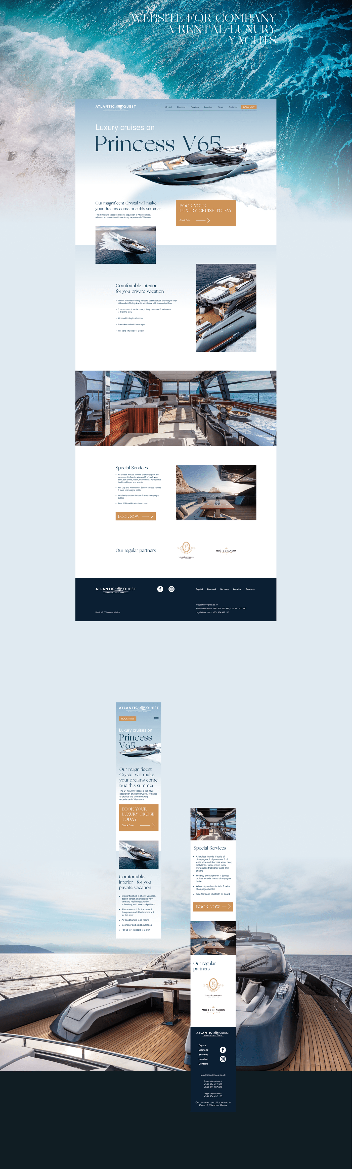 boat design Figma luxury Ocean UI/UX Web Design  Website yacht
