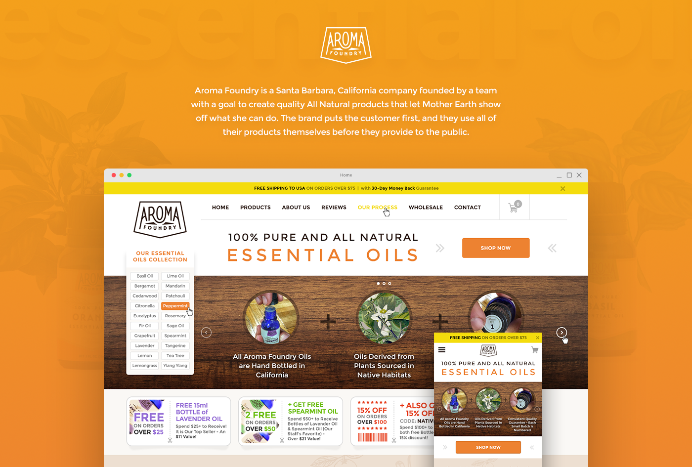 yellow UI Web Design  Ecommerce herbal scent Aroma therapy herbal medicine