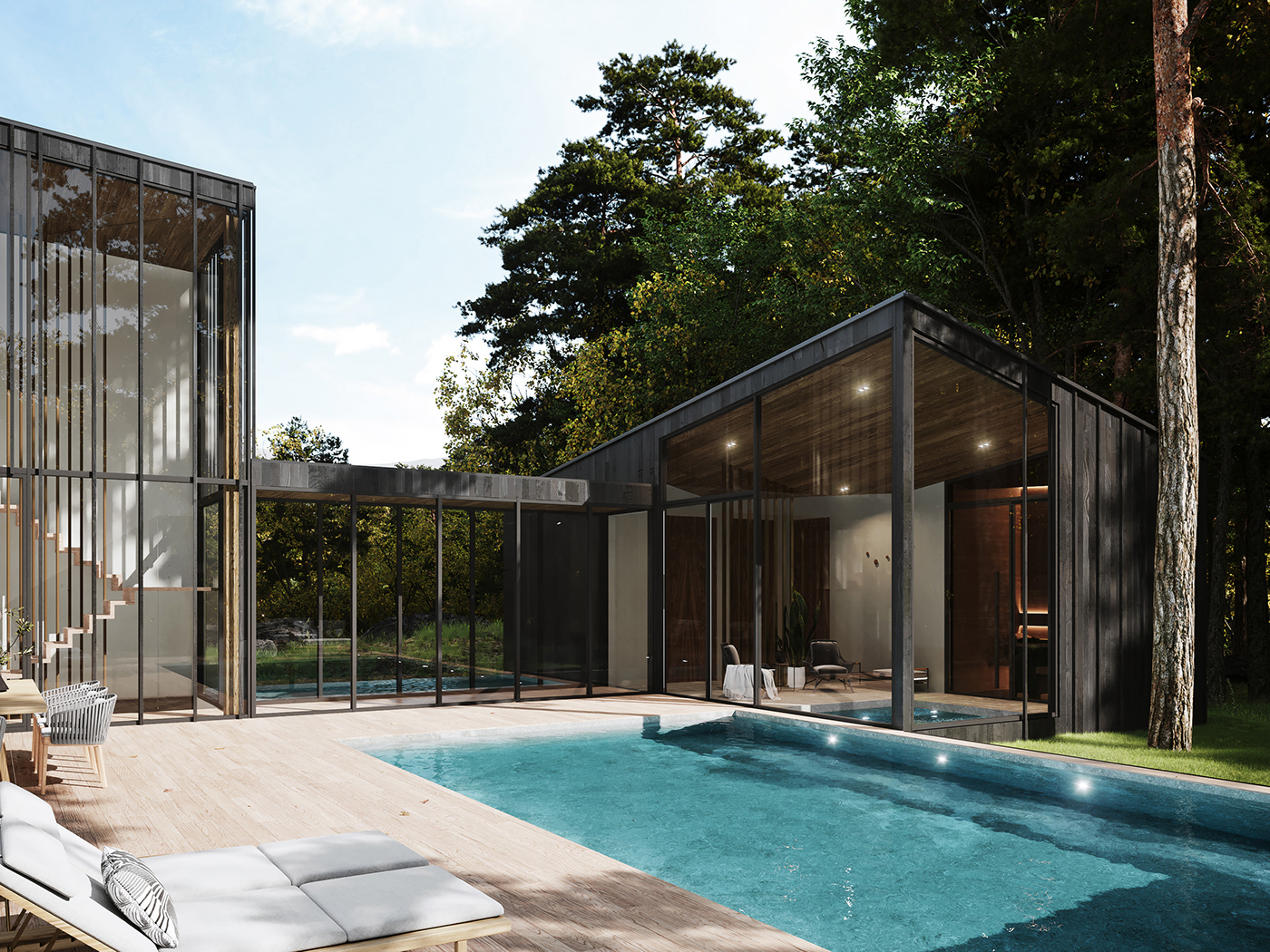 CG corona render  exterior modern real estate Render