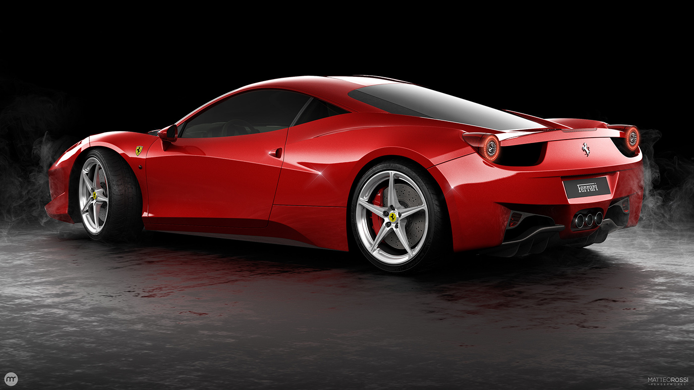 FERRARI CGI rendering Render 3D automotive   studio car Matteo rossi