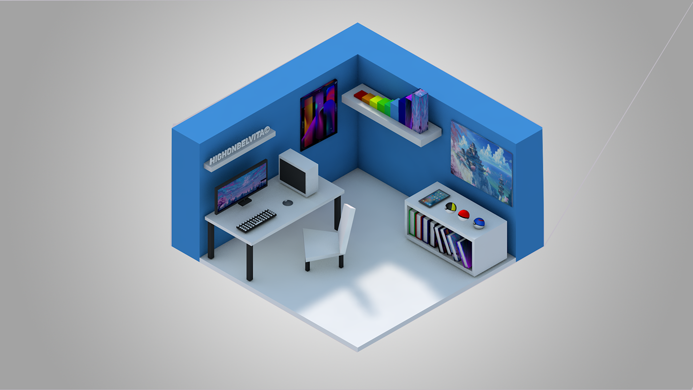 Isometric 3D low-poly Quality graphic design  Interior