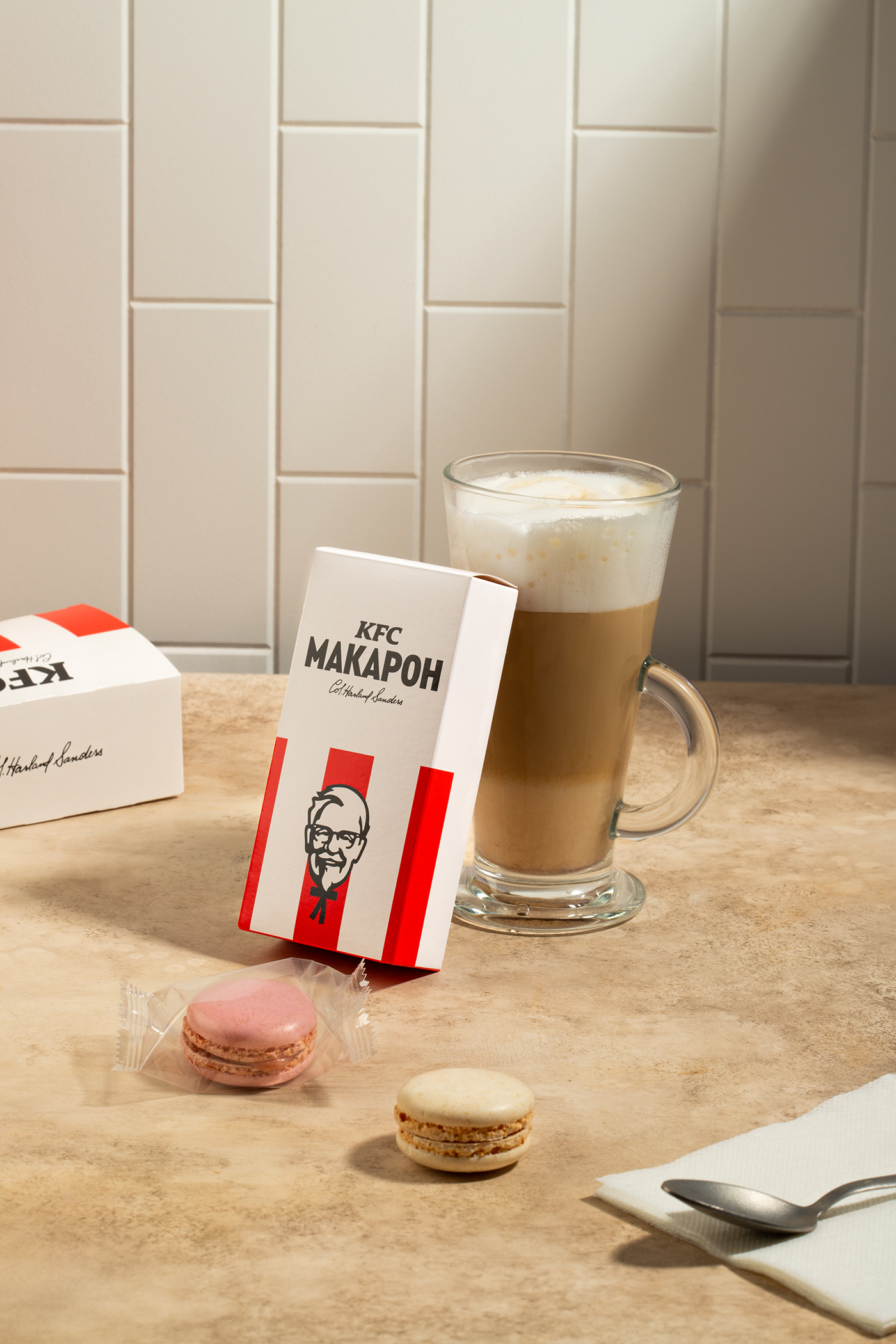 Advertising  bakery Brand Design KFC macarons marketing   Packaging Social media post Socialmedia кфс