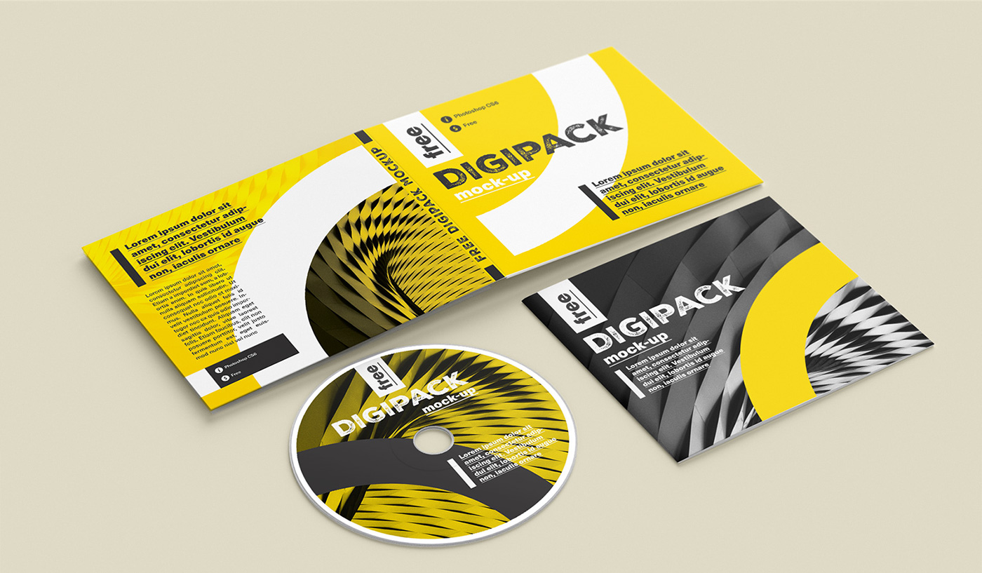 free digipack Mockup psd template cd DVD