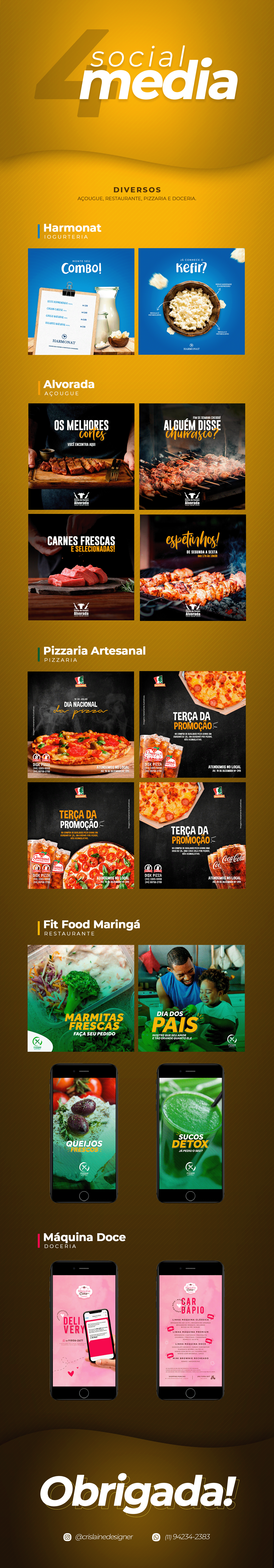 Socialmedia designgrafico publicidade marketing   redessociais digital Internet doceria restaurante pizzaria