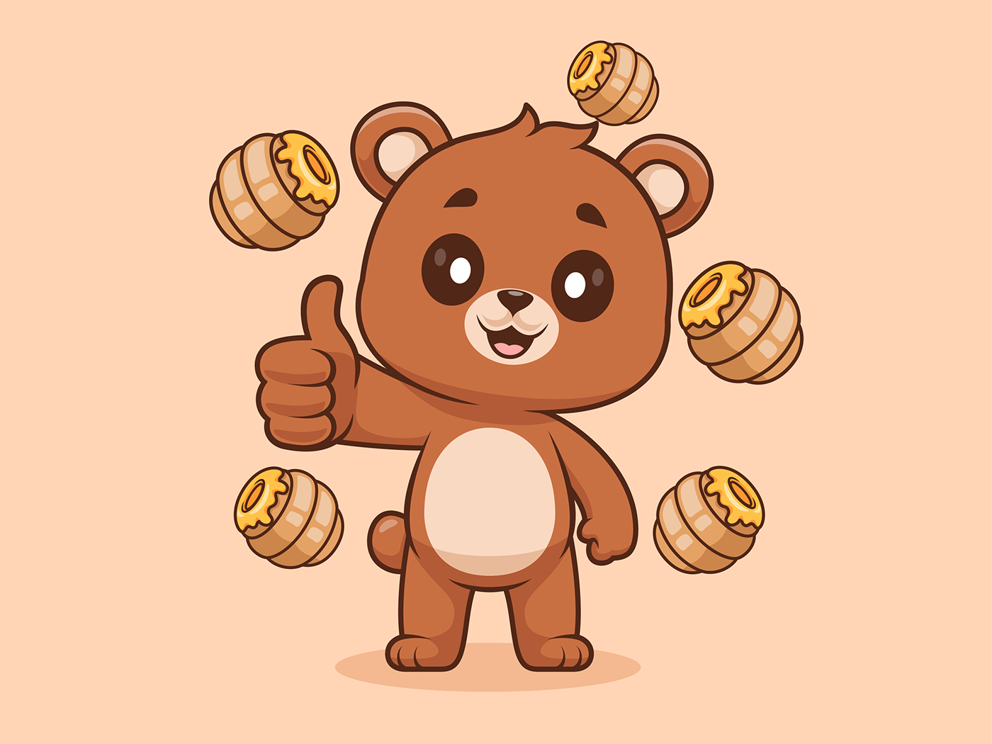 ILLUSTRATION  Icon logo cute animals thumbs up Like hands Food  animals standing
