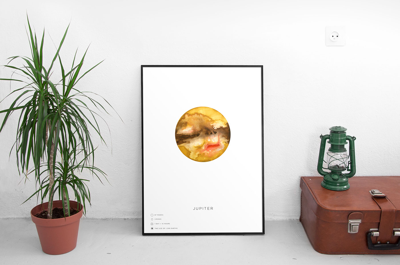 Adobe Portfolio Watercolours Planets Space  Harmonic Convergence hand crafted calendar paint craft earth mars Sun Jupiter etsy