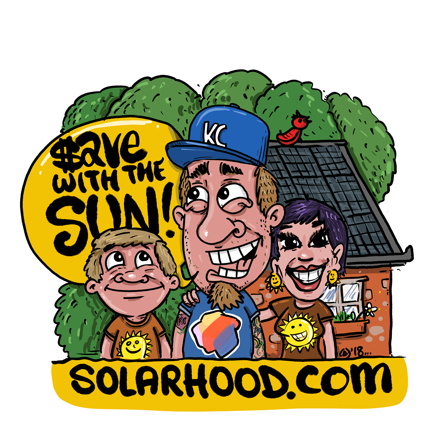ILLUSTRATION  kansas city Solar energy solarhood sticker
