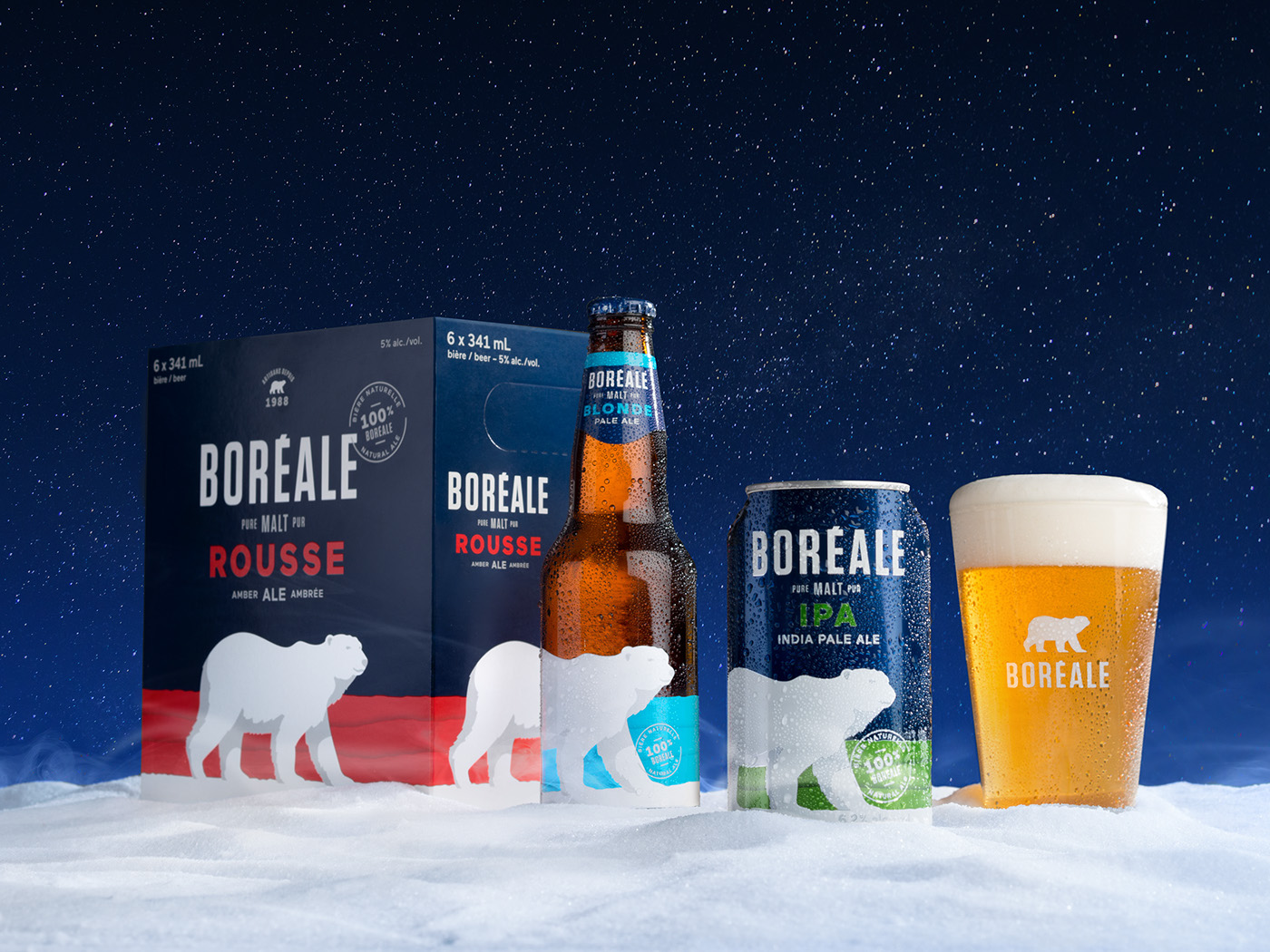 branding  beer Packaging Boréale bear polar ale brewery winter snow