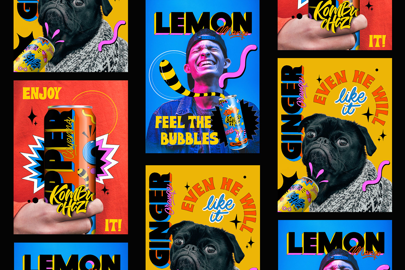 can colorful Fun instagram Label lettering posters Retro stickers Packaging