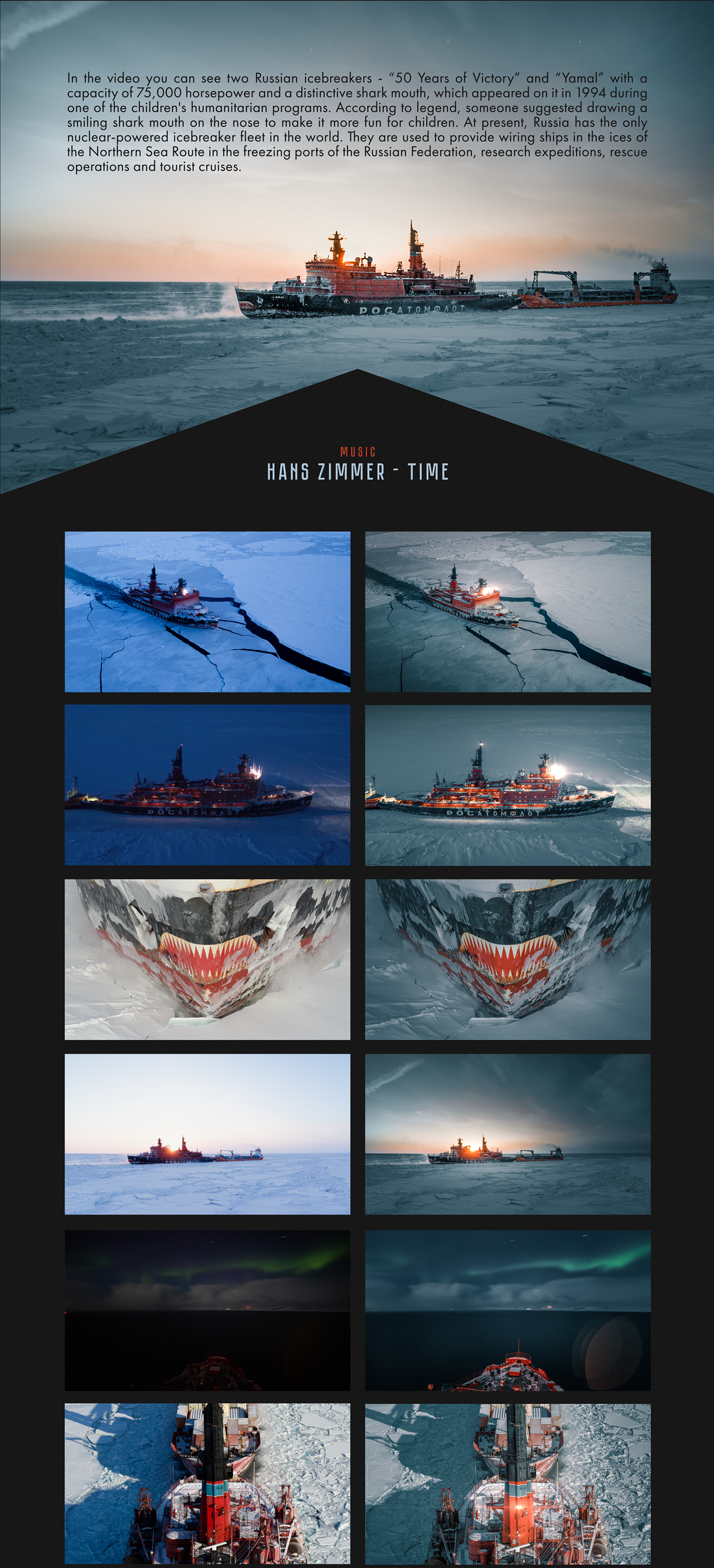 color grading color lightroom Aerial Arctic ice colr Russia winter compositing
