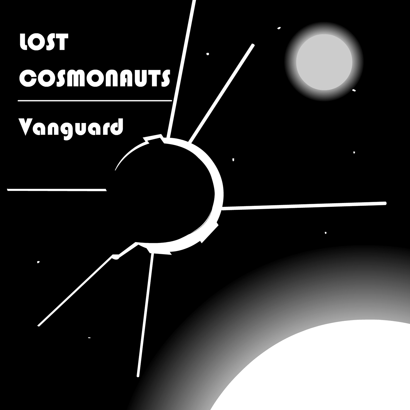 Space  graphic design  album art satellite astronaut Lost Cosmonauts