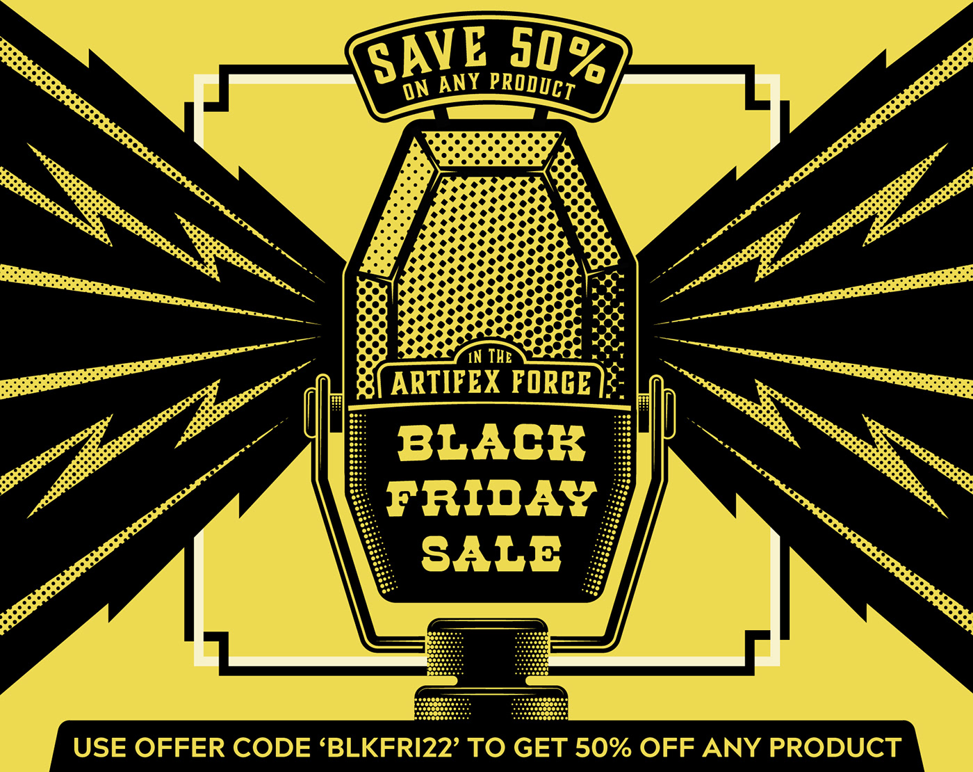 artifex Black Friday forge halftone microphone