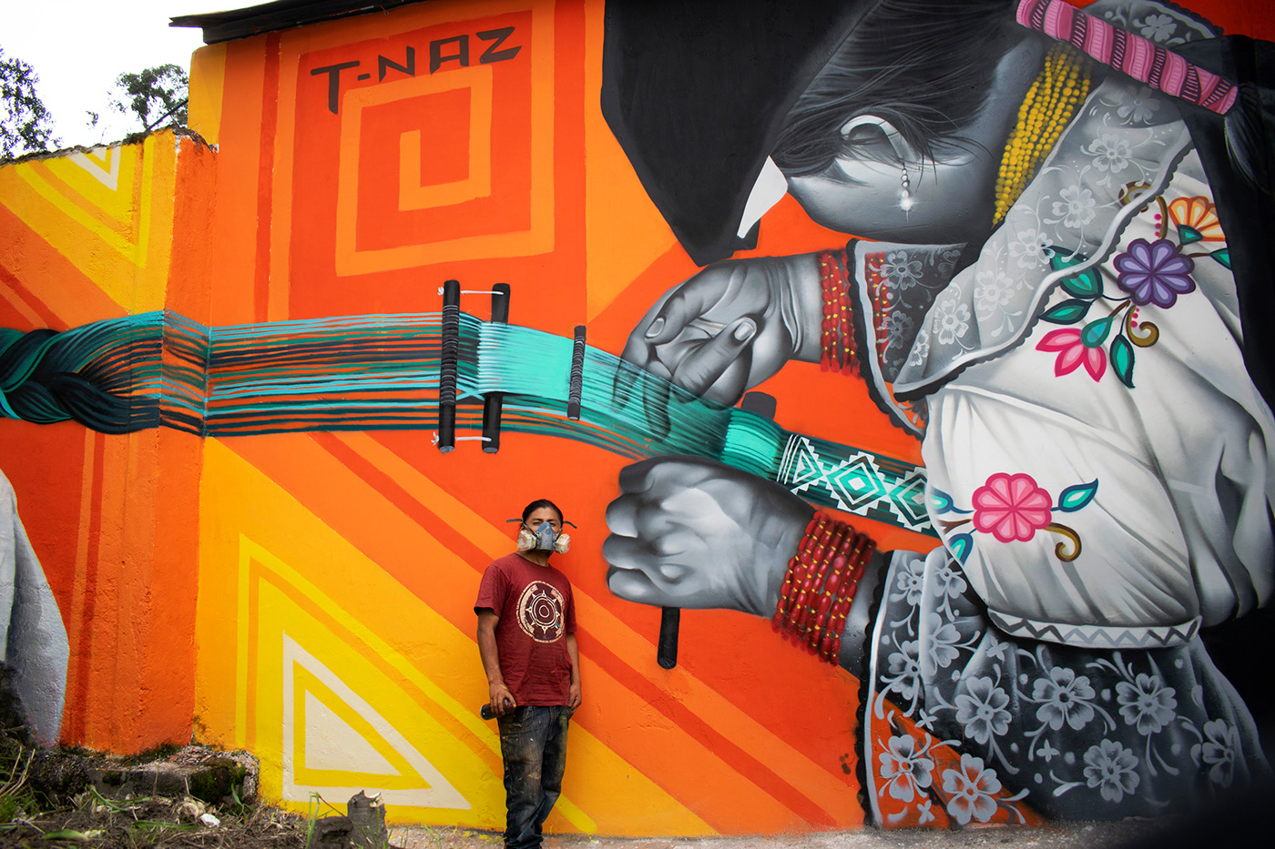 Character design  cultura Digital Art  Drawing  Graffiti identidad Indigenas Mural painting   Street Art 