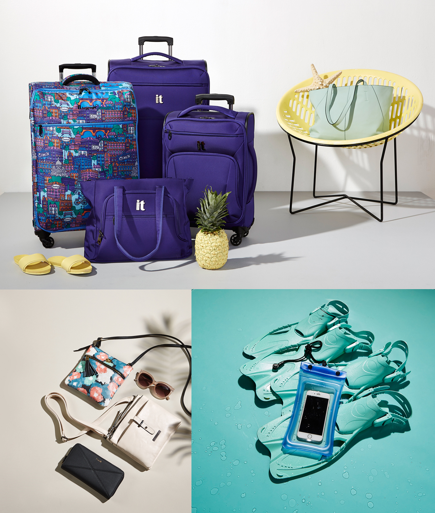 Retail Travel Travelling luggage handbags Visual Merchandising landing page flyer Promotional