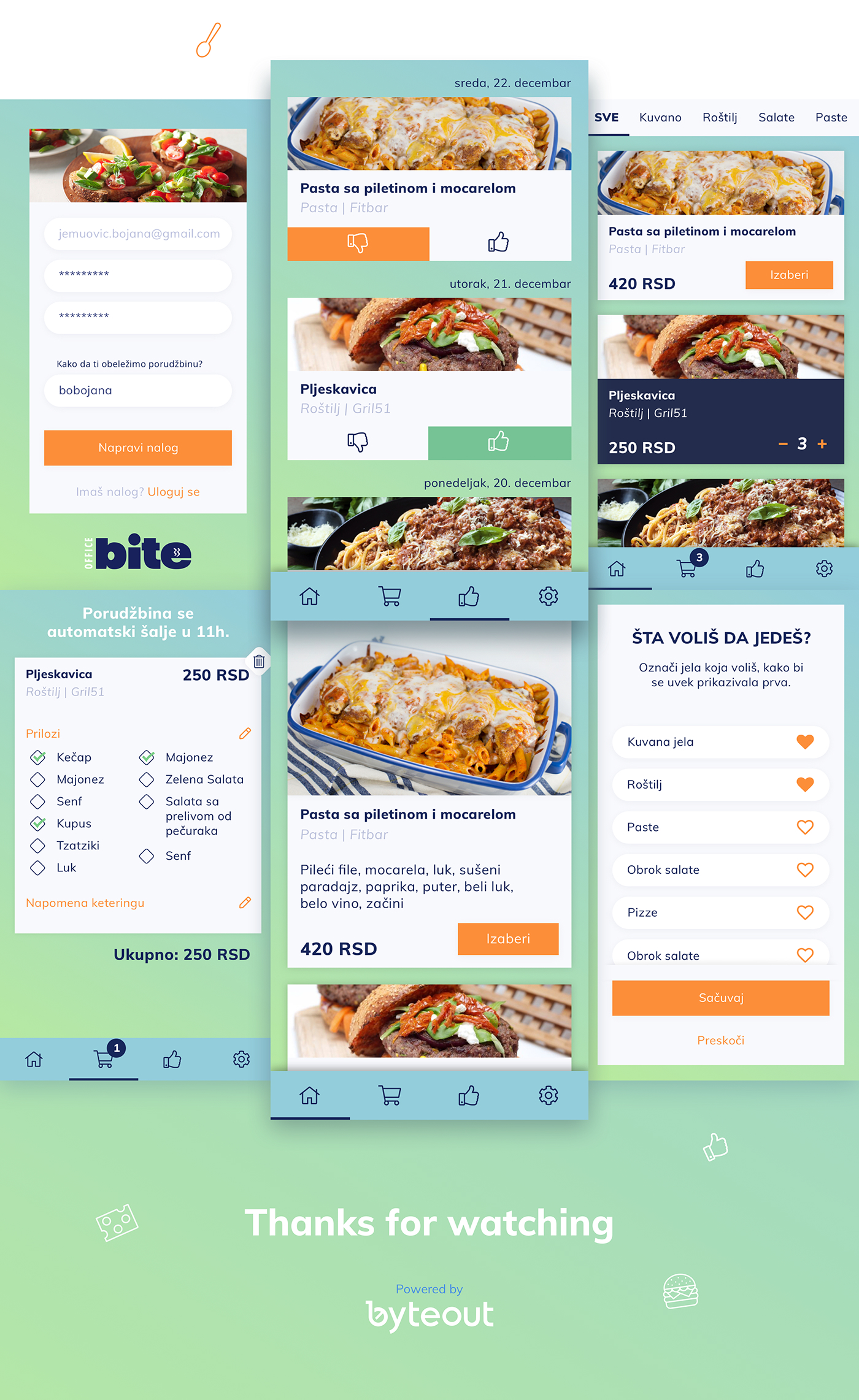 Web Design  UI ux wireframes catering Food  app mobile Responsive