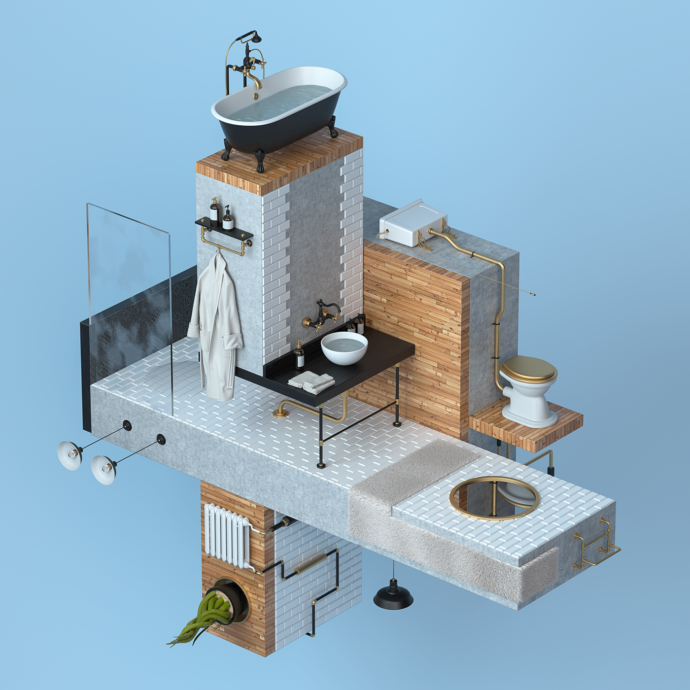 house 3D furniture c4d Molí CGI octane Render
