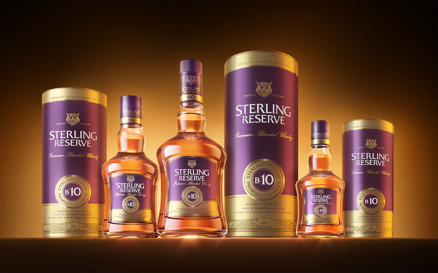 CGI alcohol beverage retouching  3D sterling reserve Whisky glass Liquid bottle