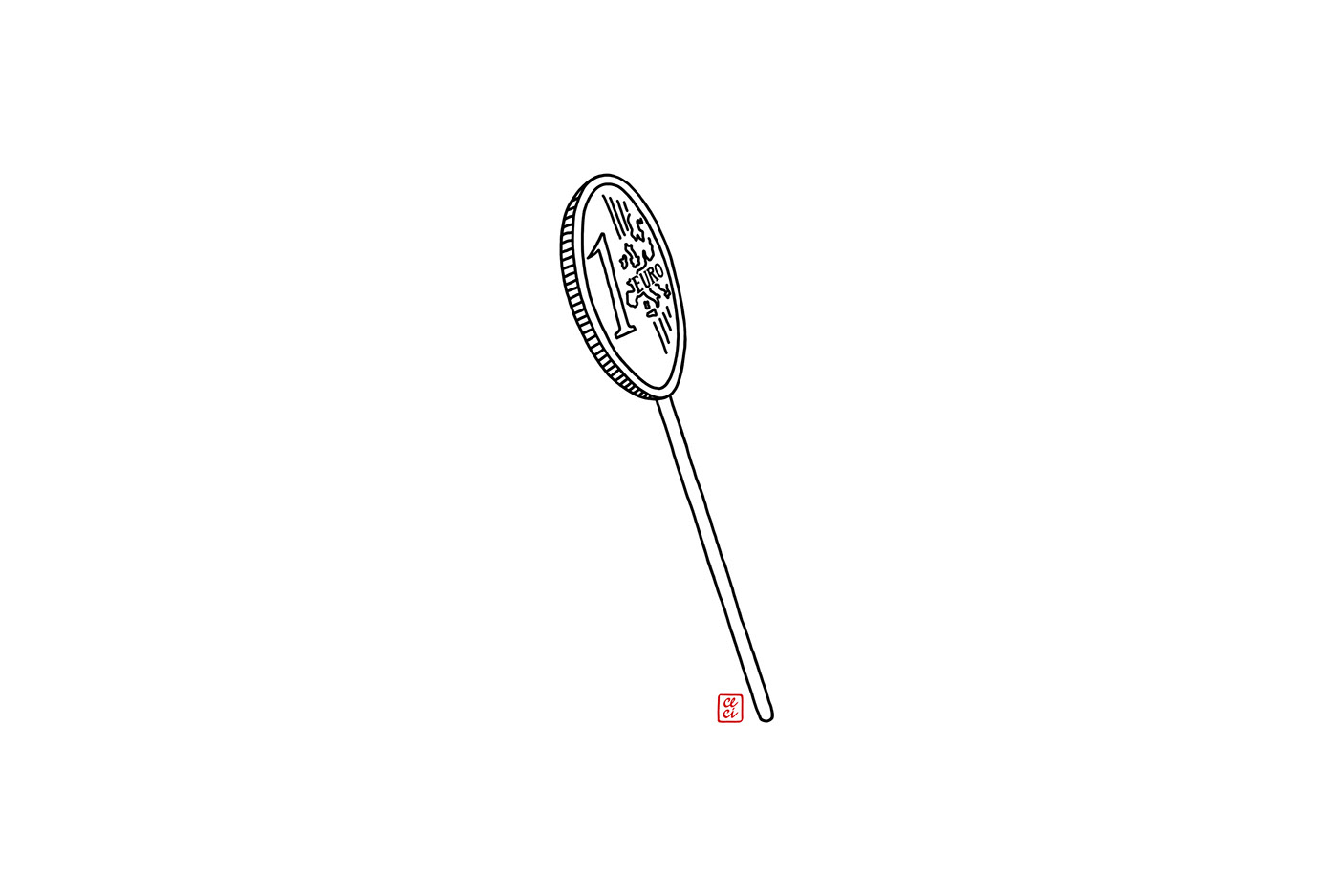 lollipop coin euro Drawing  lecca lecca moneta disegno