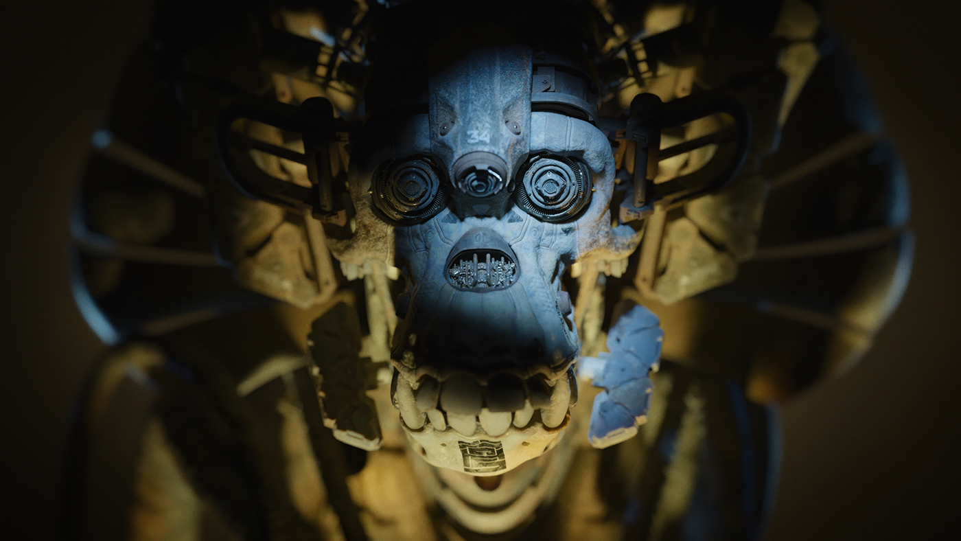 design skull 3D c4d Digital Art  robot art redshift cinema 4d